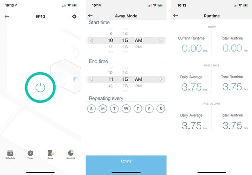 Kasa Smart App’s Device Screen